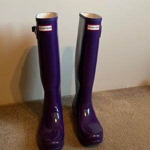 Women’s Size 8 High Gloss Purple Tall Hunter Rain Boots